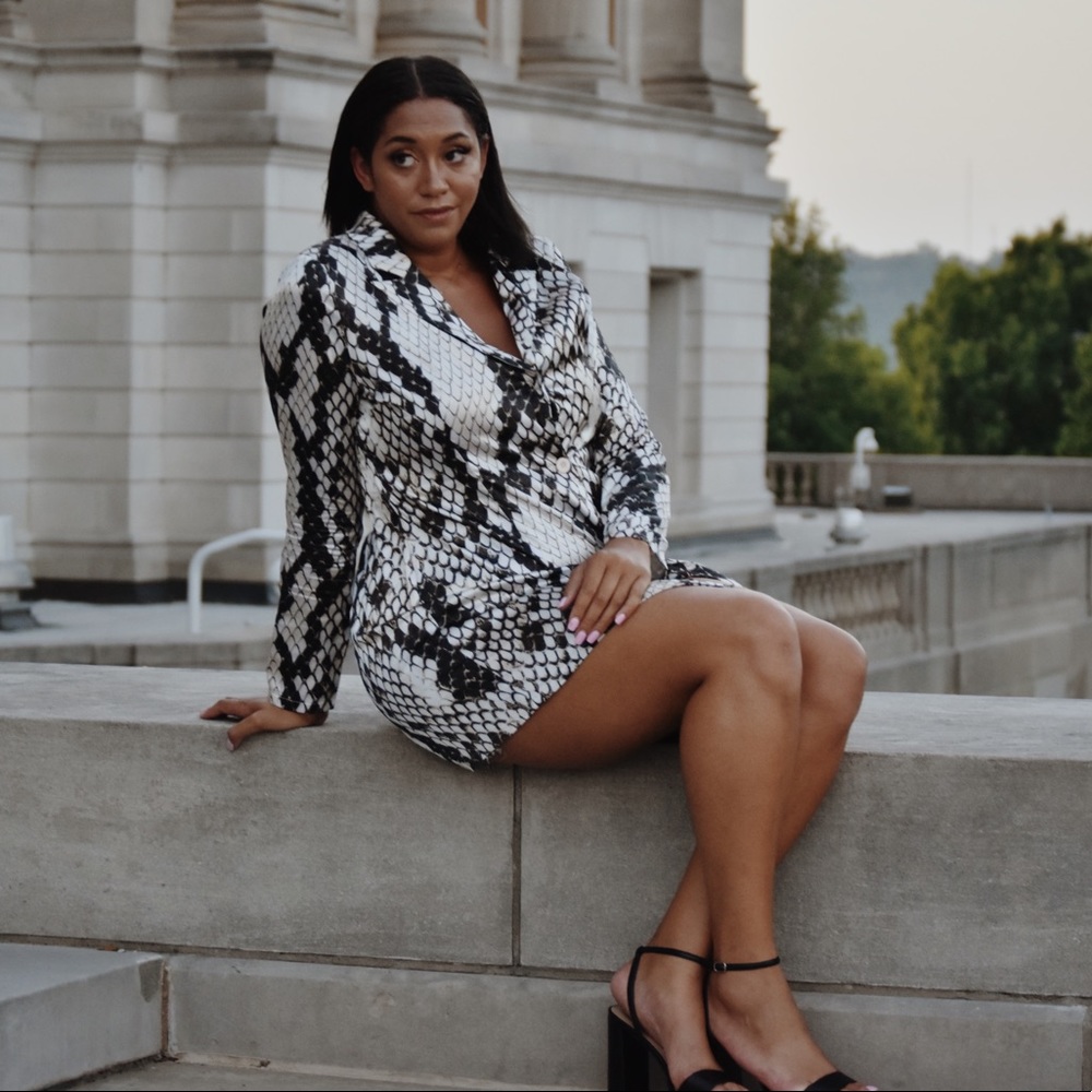FashionNova Snakeskin Blazer Dress